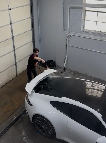 Porsche 911 getting a detail and ceramic coating in kansas city