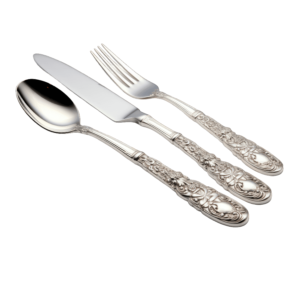 Sterling silver flatware and hollowware for scrap silver refining and buyback services.