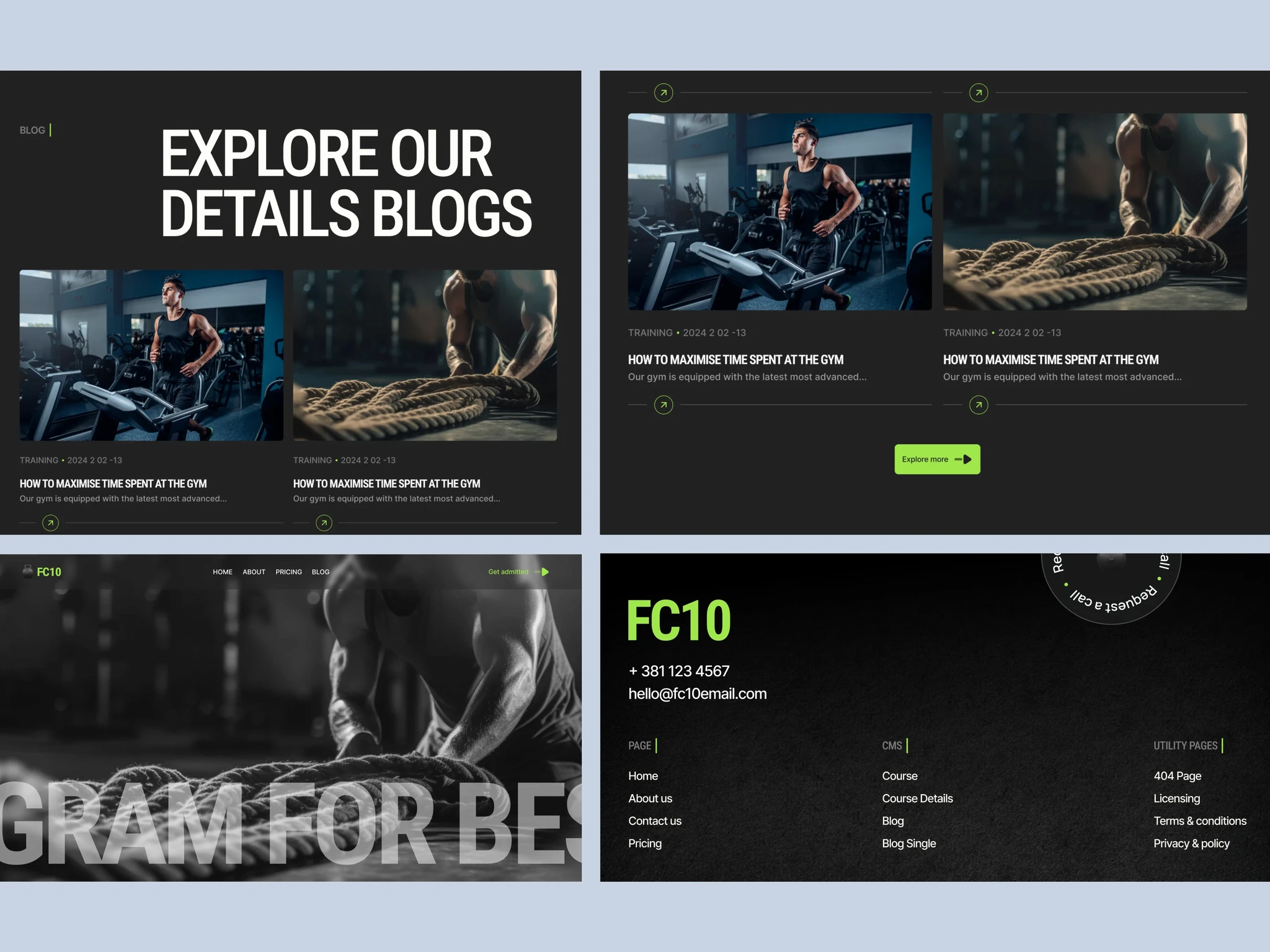 Template for Gyms & Studios