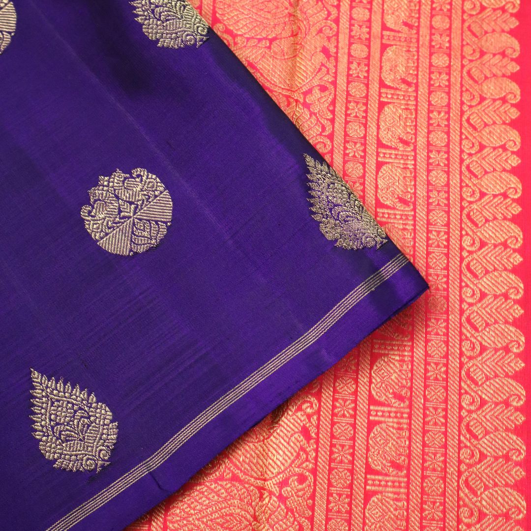 Royal Purple and Pink Kanchivaram Silk Saree