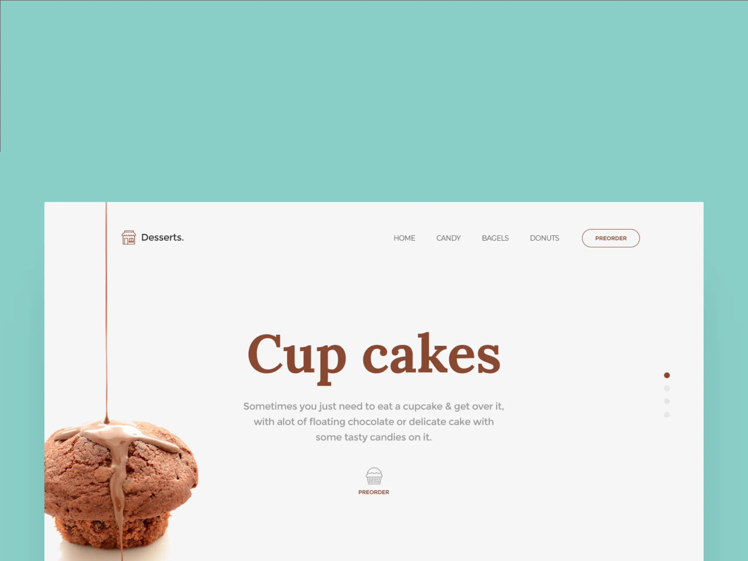 A screenshot of desserts shop header