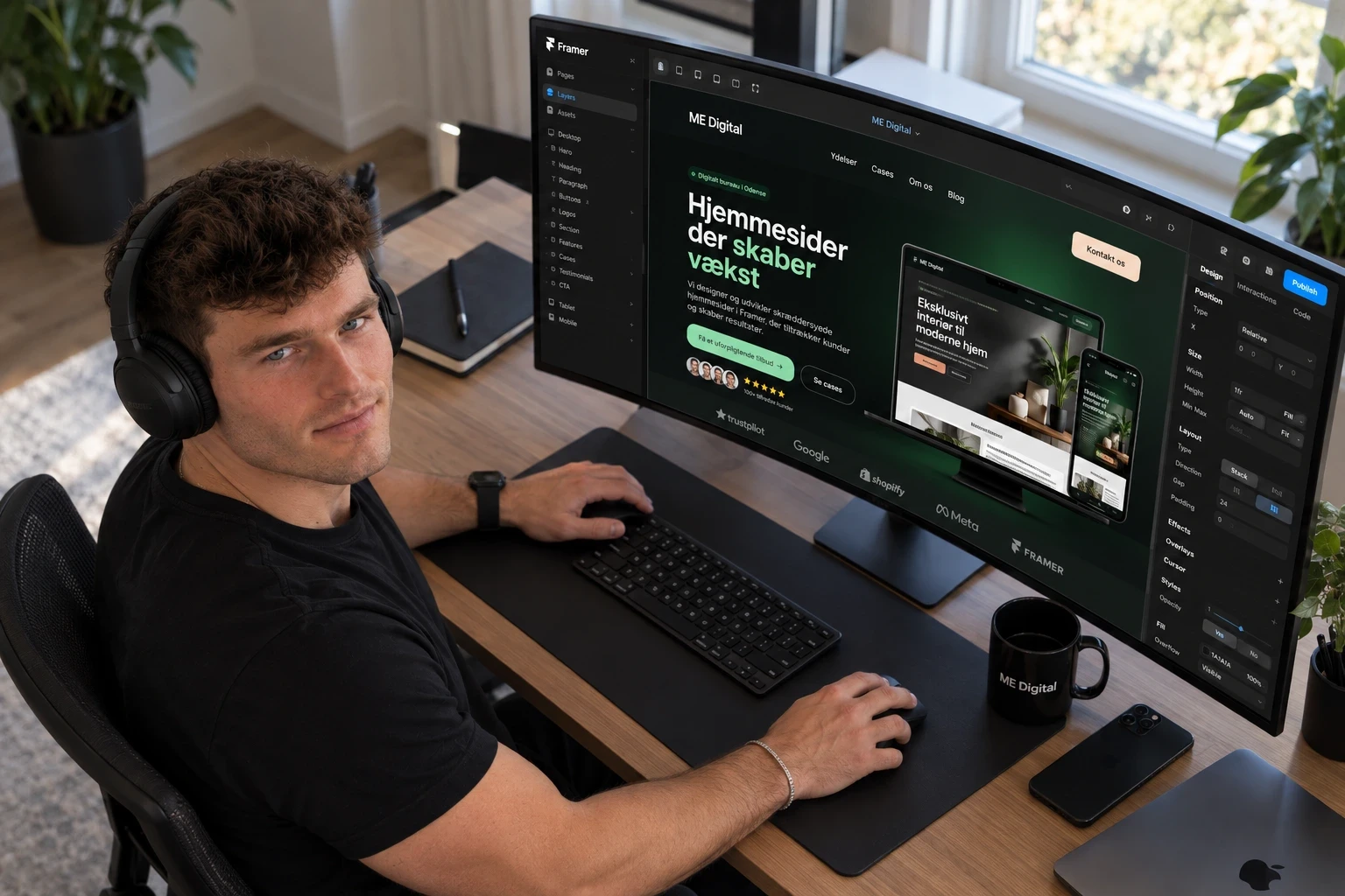 Arbejde på framer webdesign i Framer.com