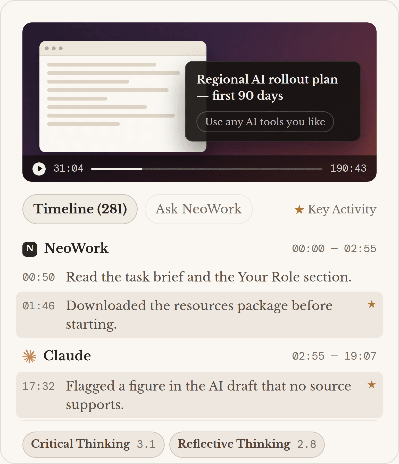Record and evaluate candidates in NeoWork
