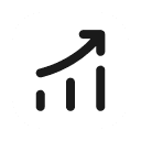 An icon of a bar graph and an arrow going up
