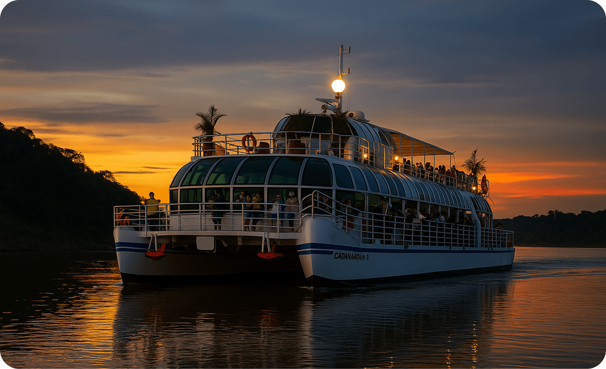 Paseo en catamarán con cena Iguazú
