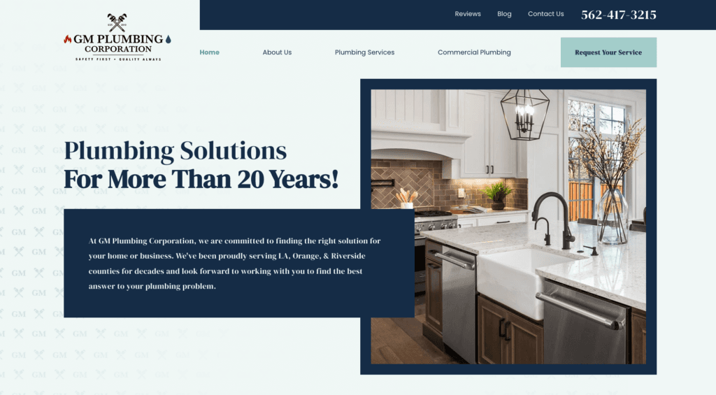 GM Plumbing website example