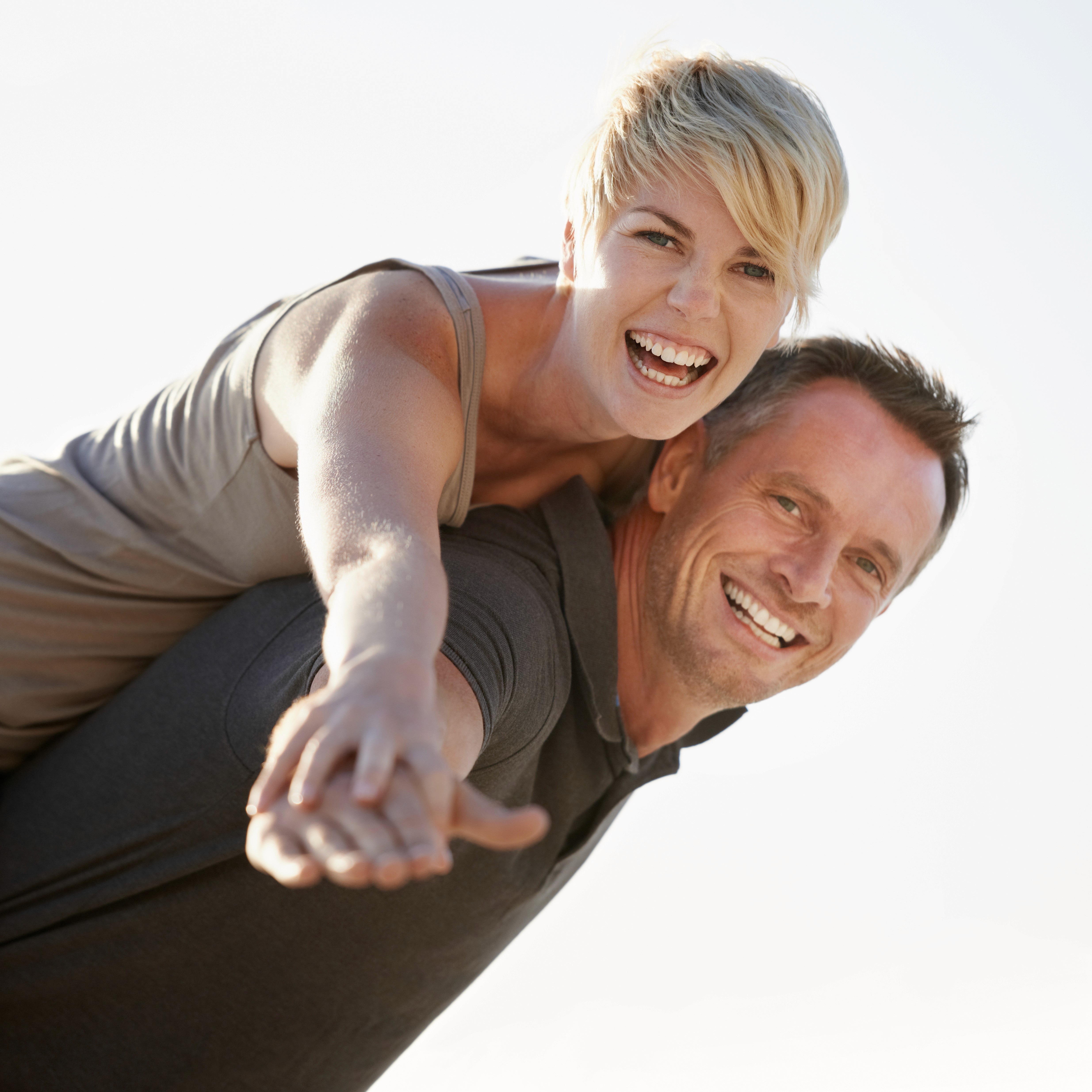 happy couple outdoors