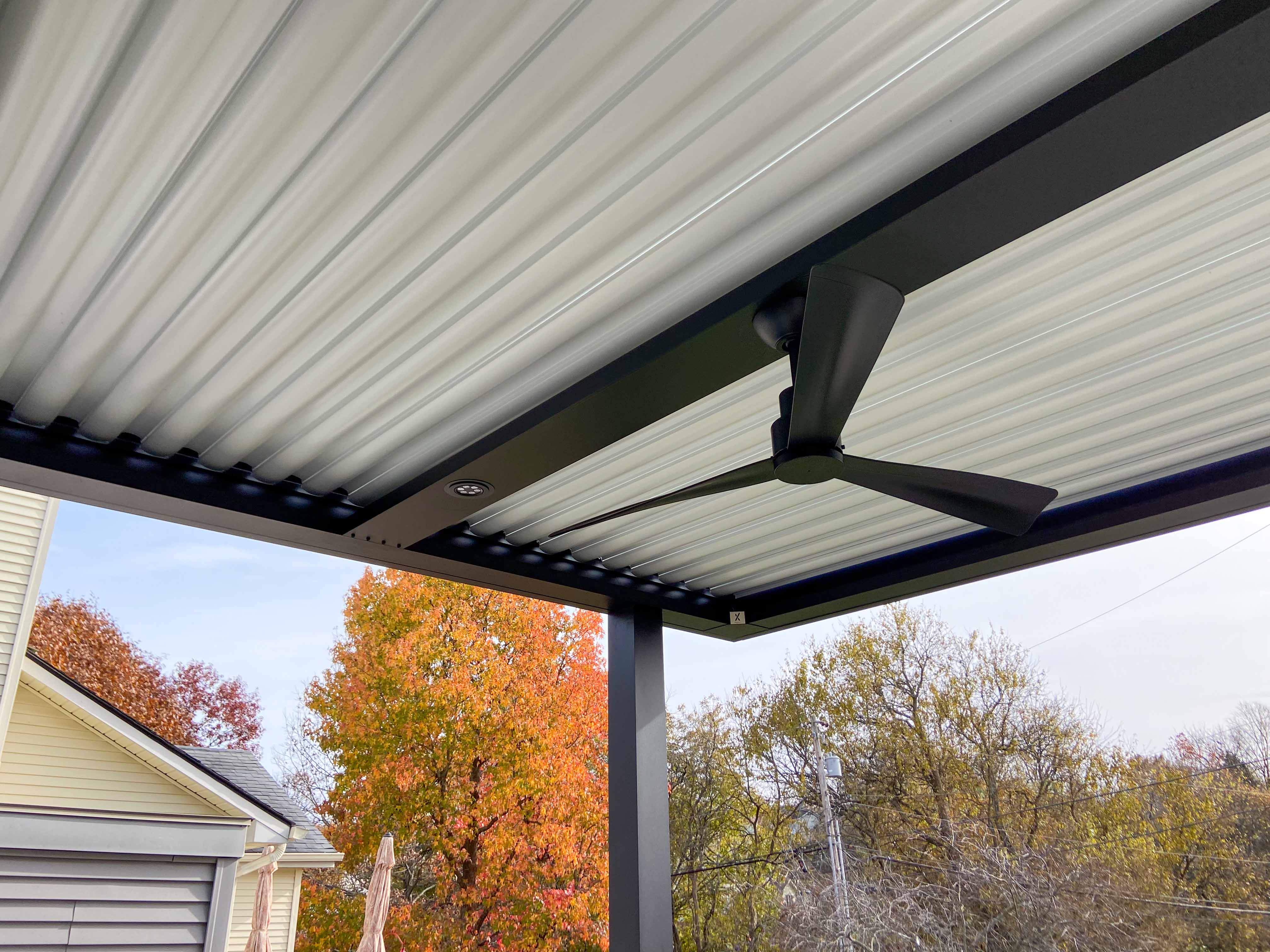 fan installing inside pergola