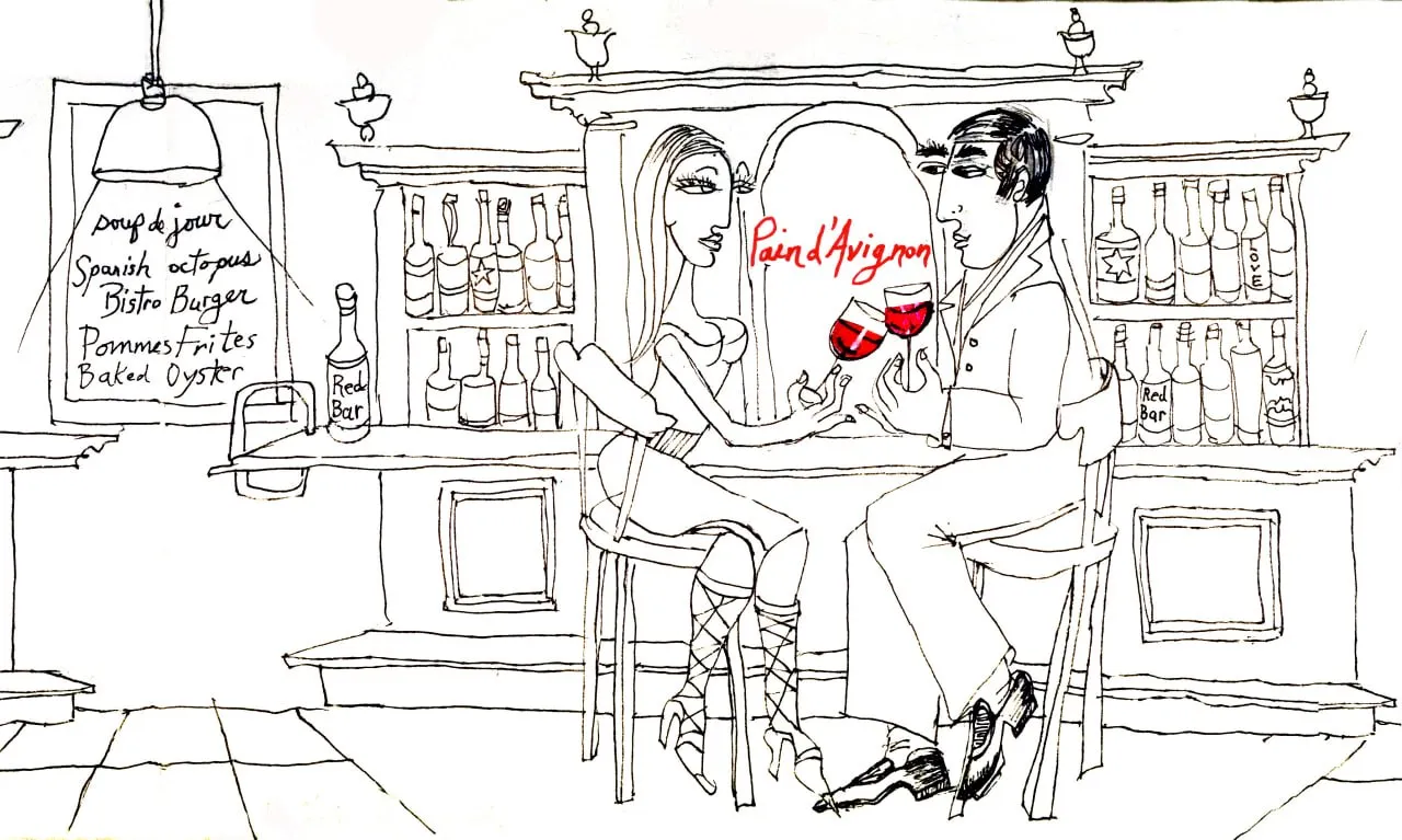 Pain d'Avignon artwork by Michelle Kennedy — original illustration commissioned for the bakery
