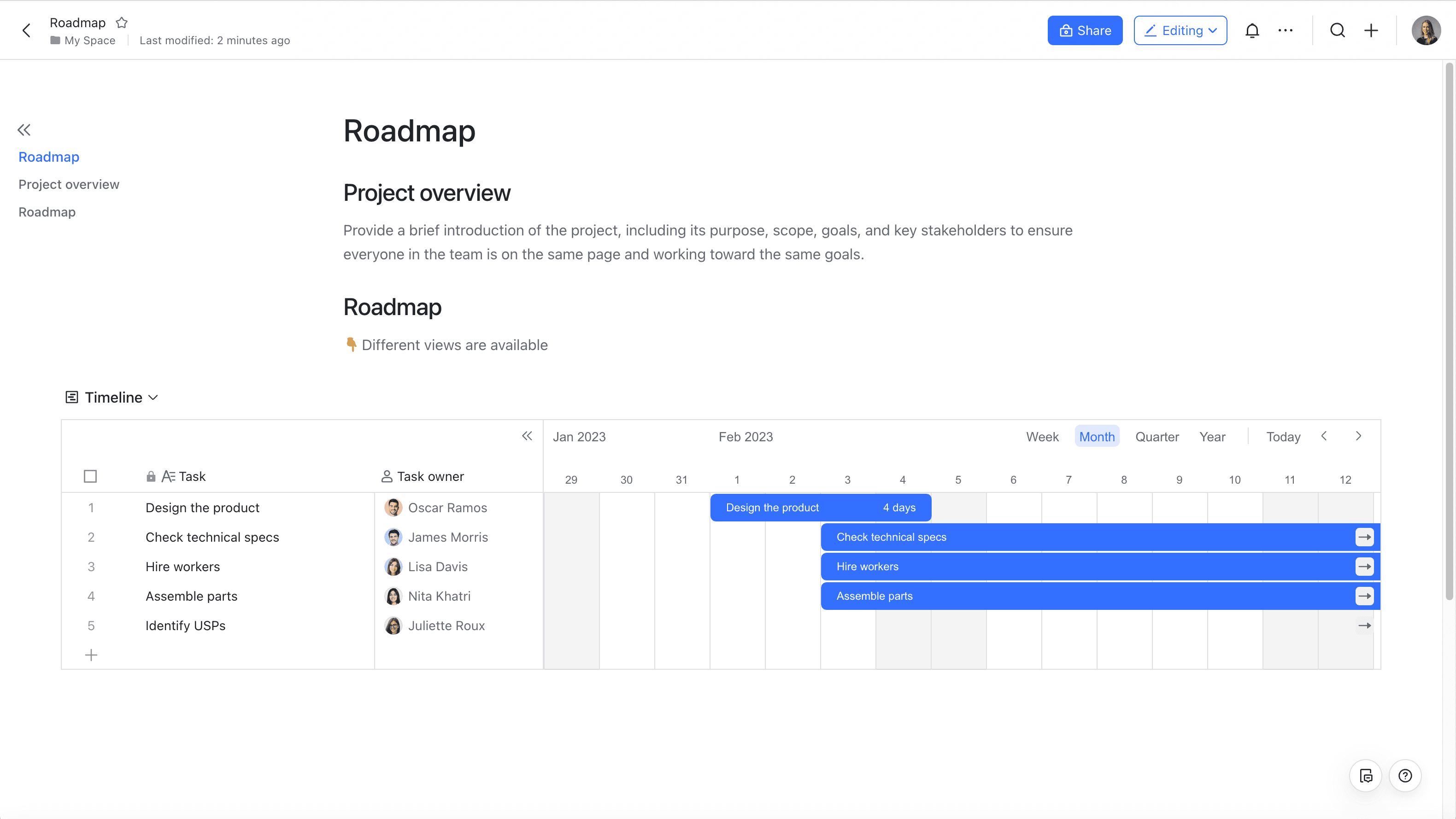 roadmap template