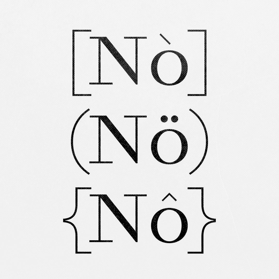 three lines of Samzara Regular with different parenthesis and accents