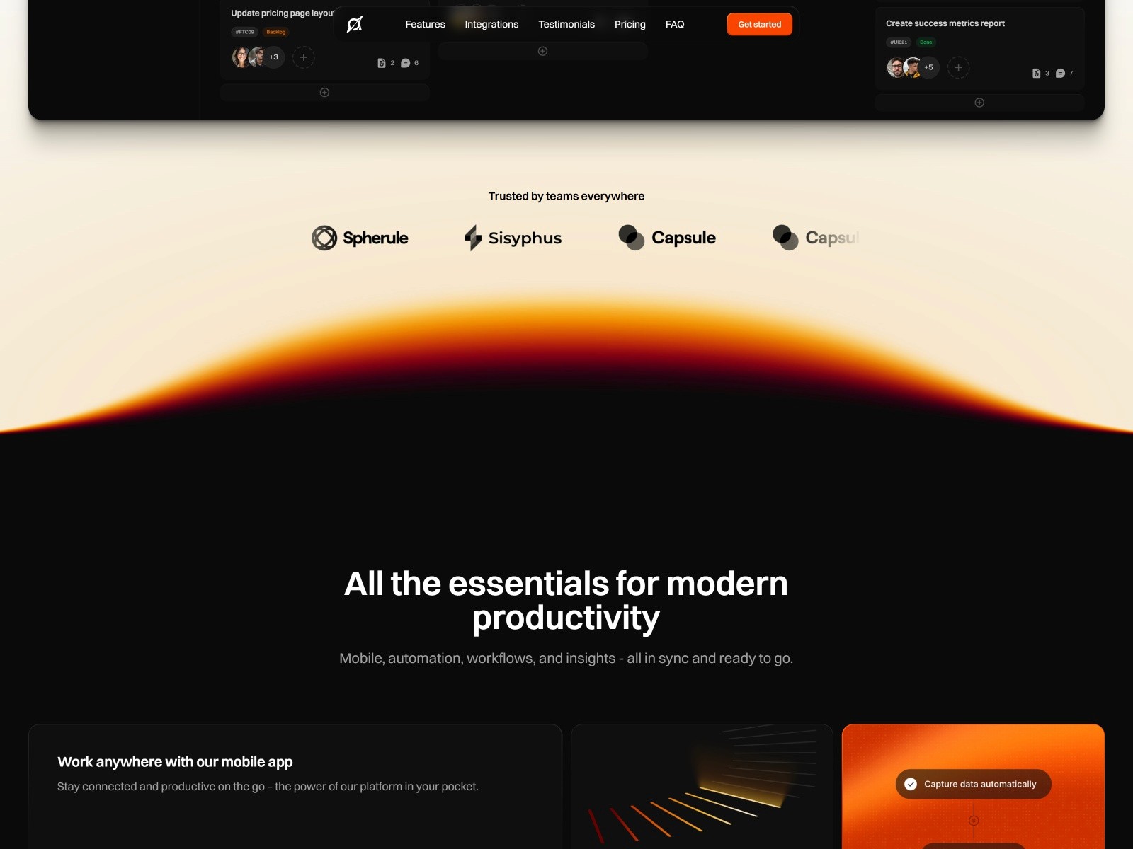 Accretion — 高级暗黑现代 SaaS 产品官网设计灵感