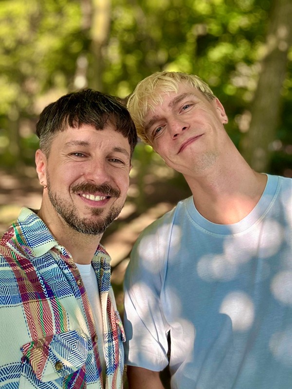 Matt Slow and Pavel Rat outdoors
