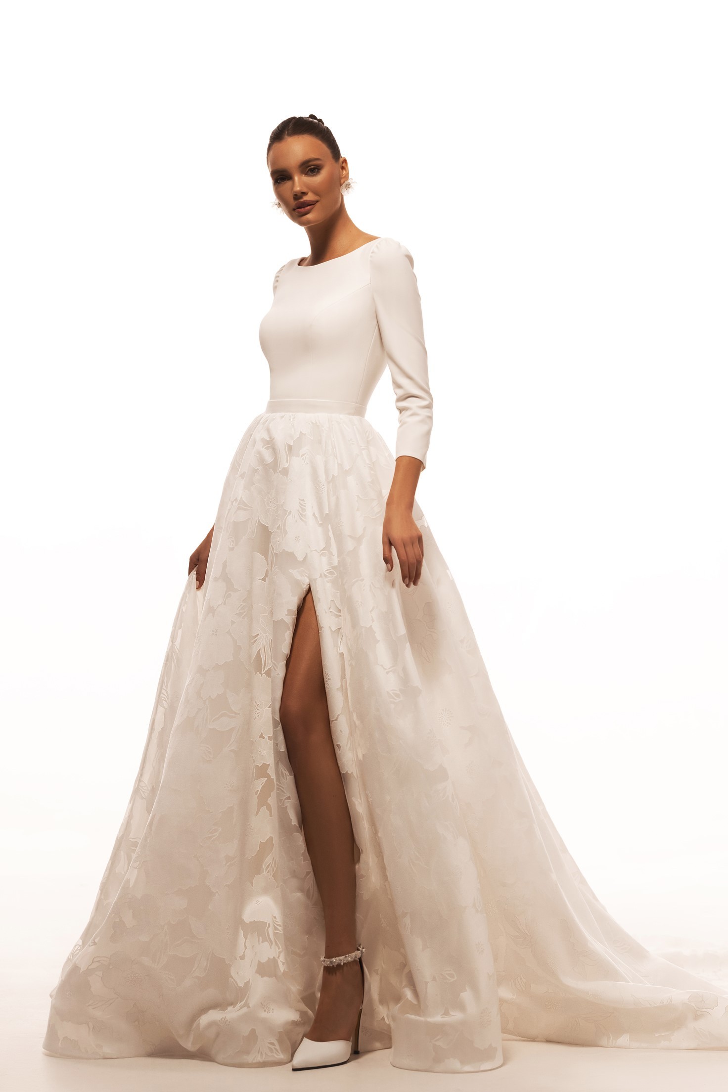 Winterhochzeit Kleid mit Glitzerdetails