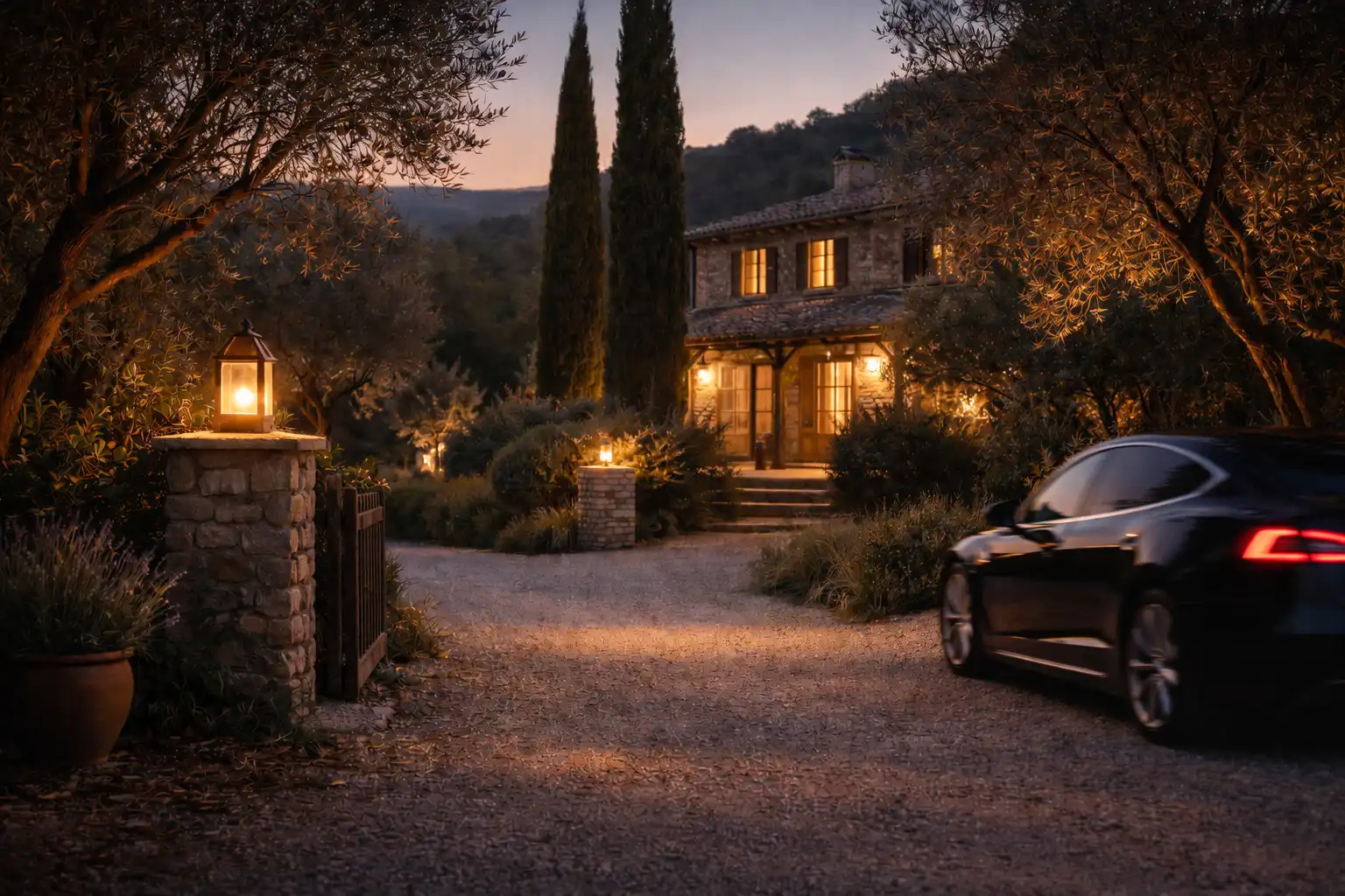 Private chauffeur service in Provence with discreet arrival at a property