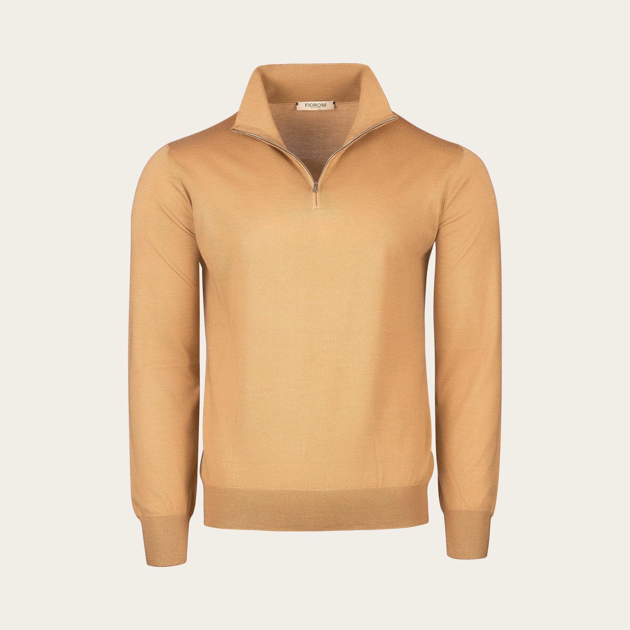 Lightweight Half - zip cashmere and silk sweater - Mandelli UK