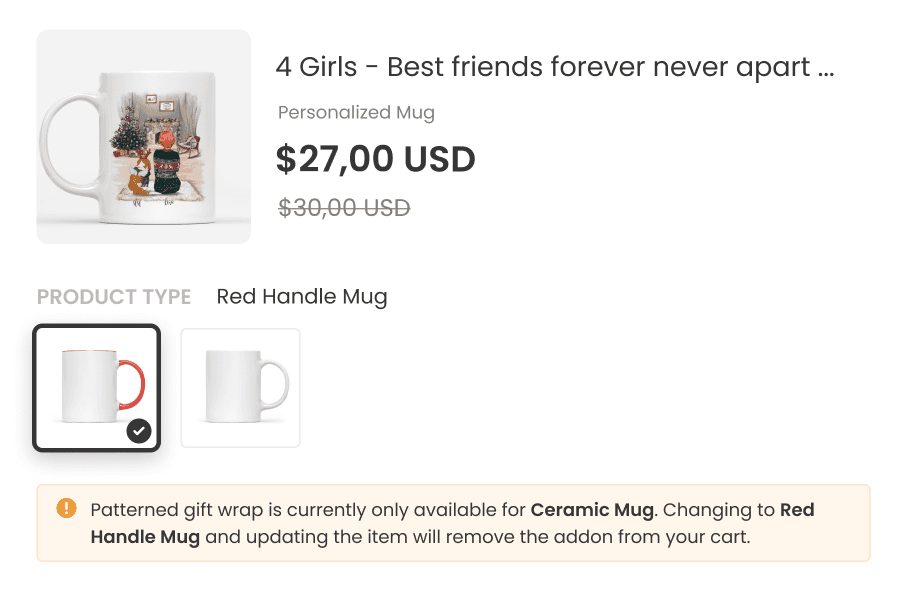 edit product notification