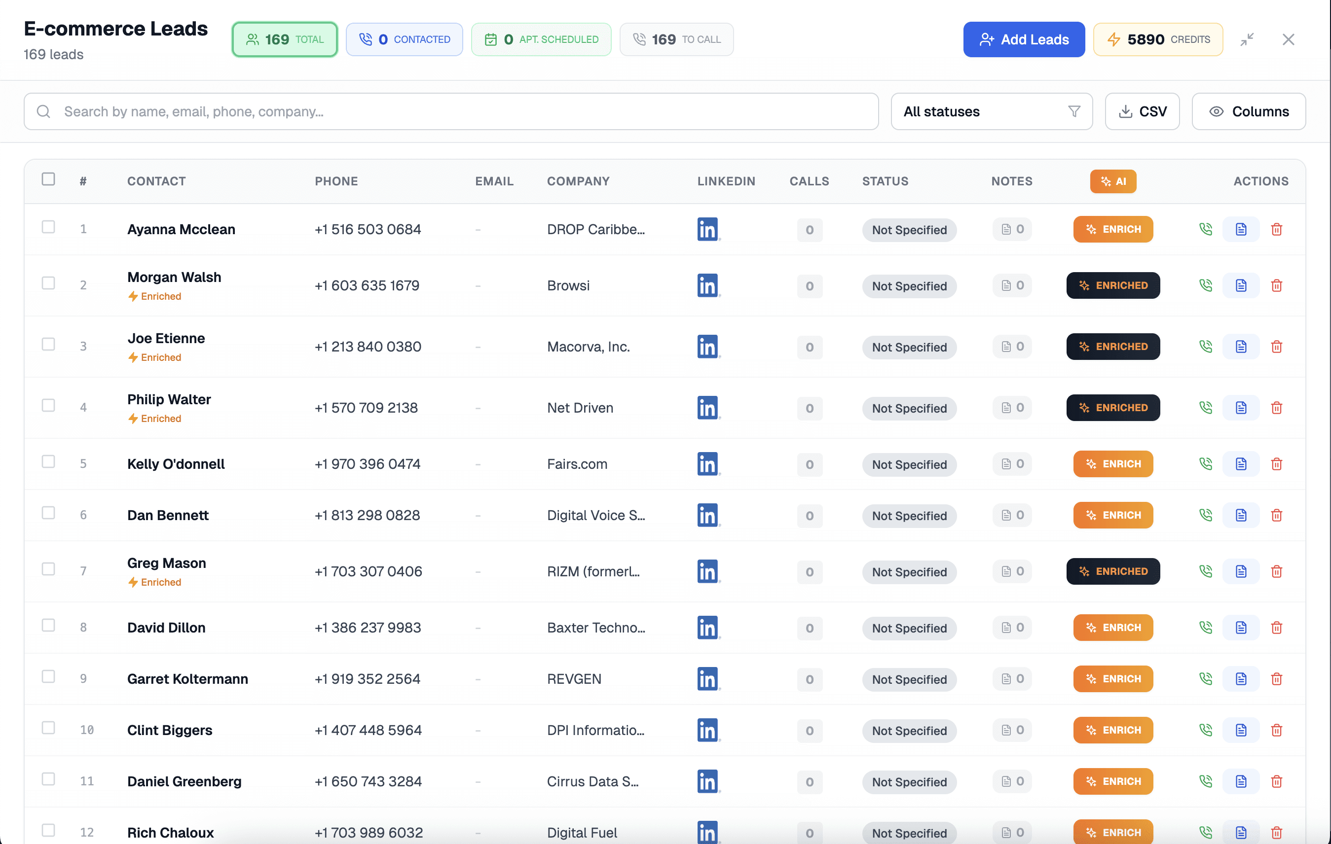 An image of Freelio's budget ui