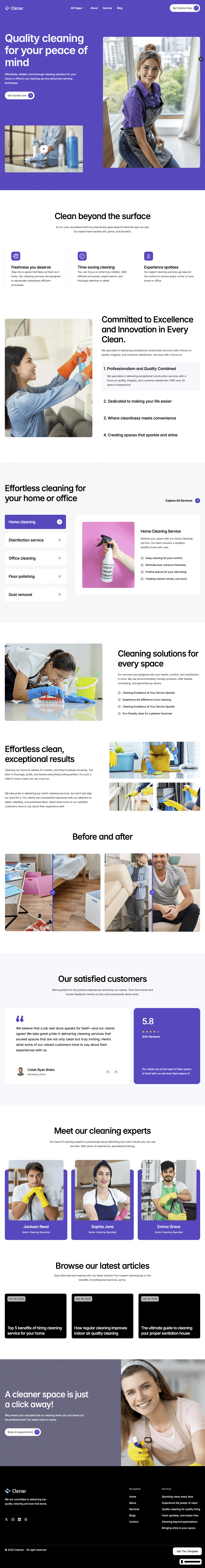 High-conversion landing page for Cionar Cleaning