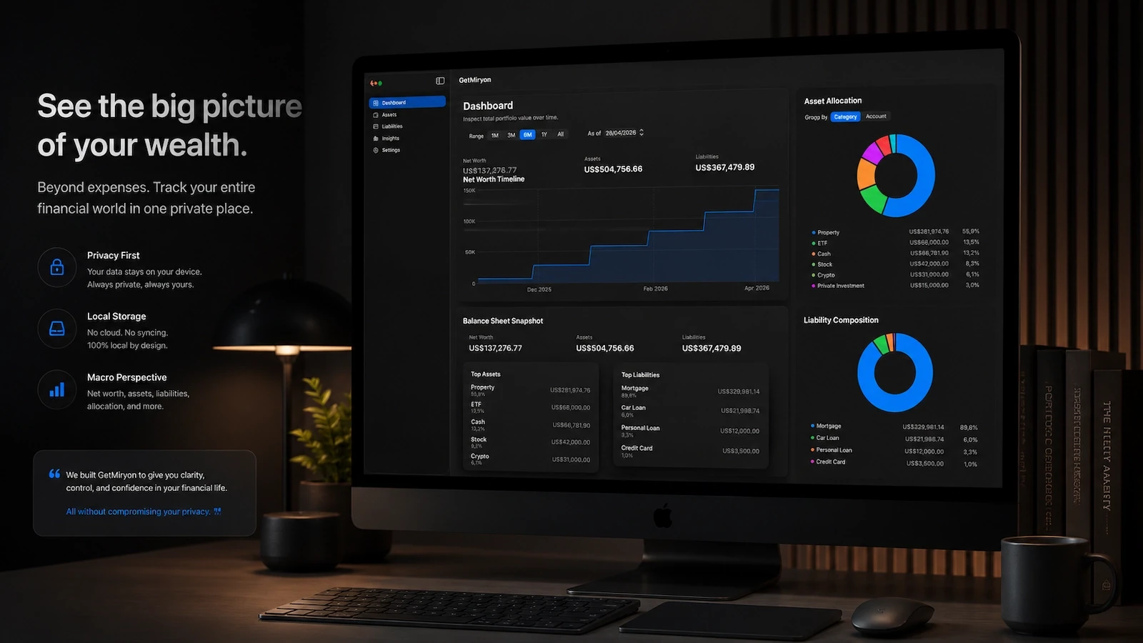 GetMiryon - Personal Balance Sheet Tracker