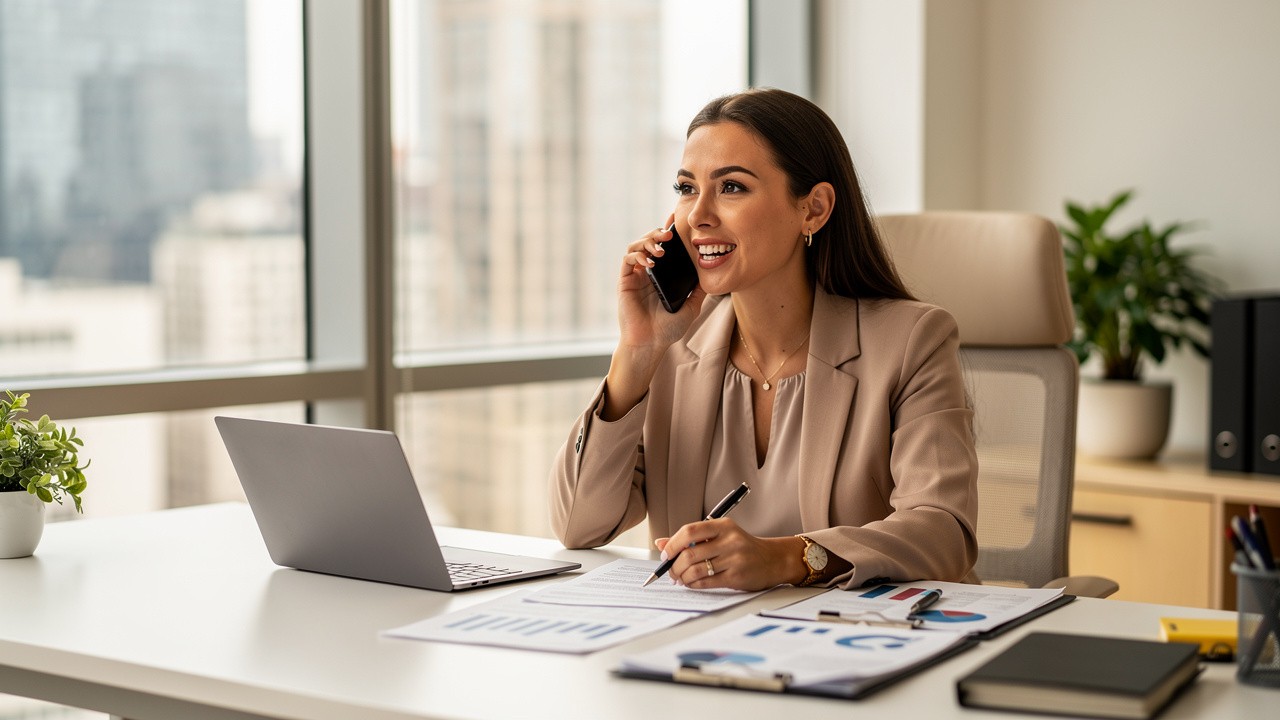 Sales professional using effective closing scripts