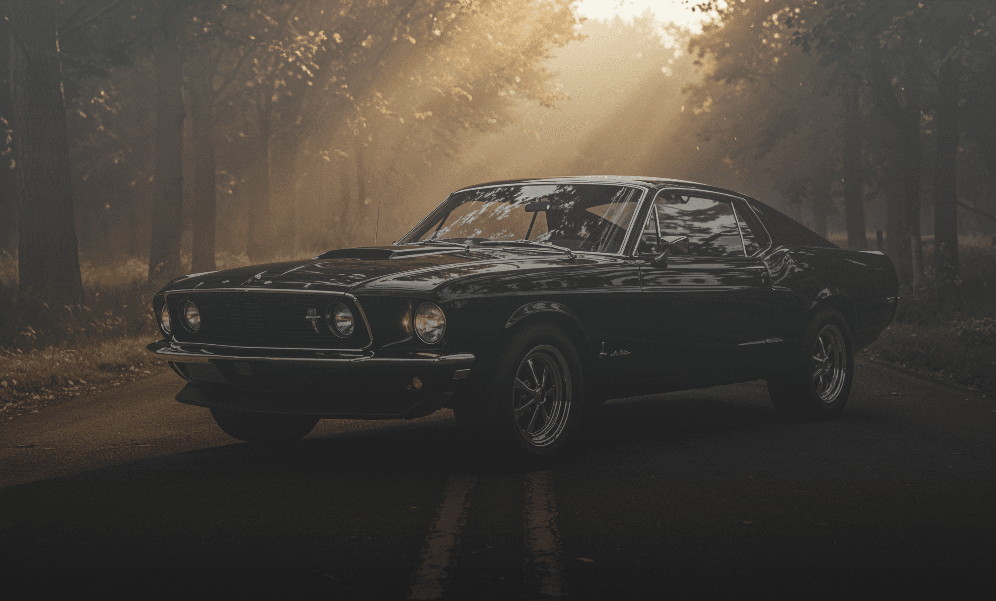 Imagem de fundo mostrando um mustang 1969