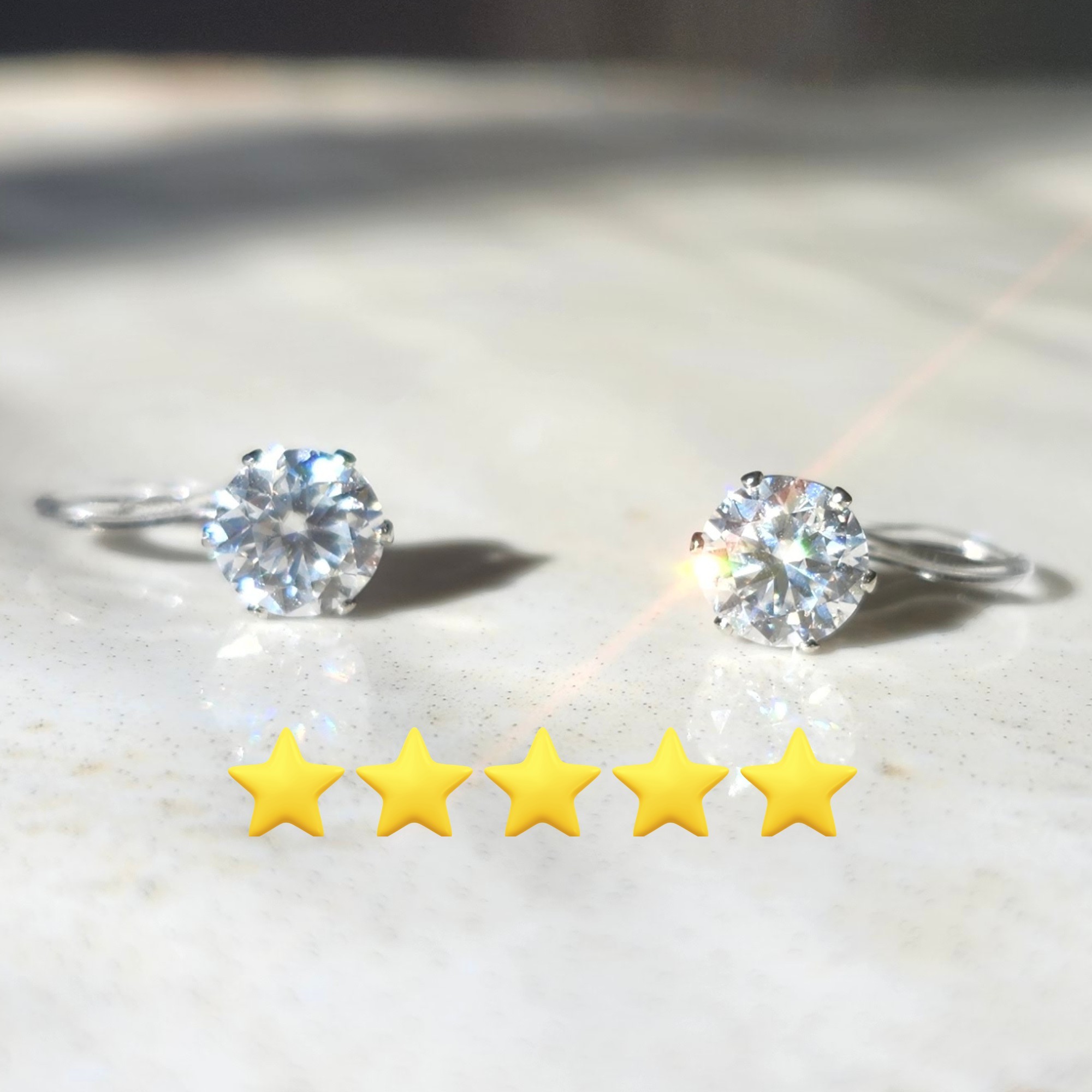 Moissanite Stud Clip-on Earring by AliceinBrooklyn
