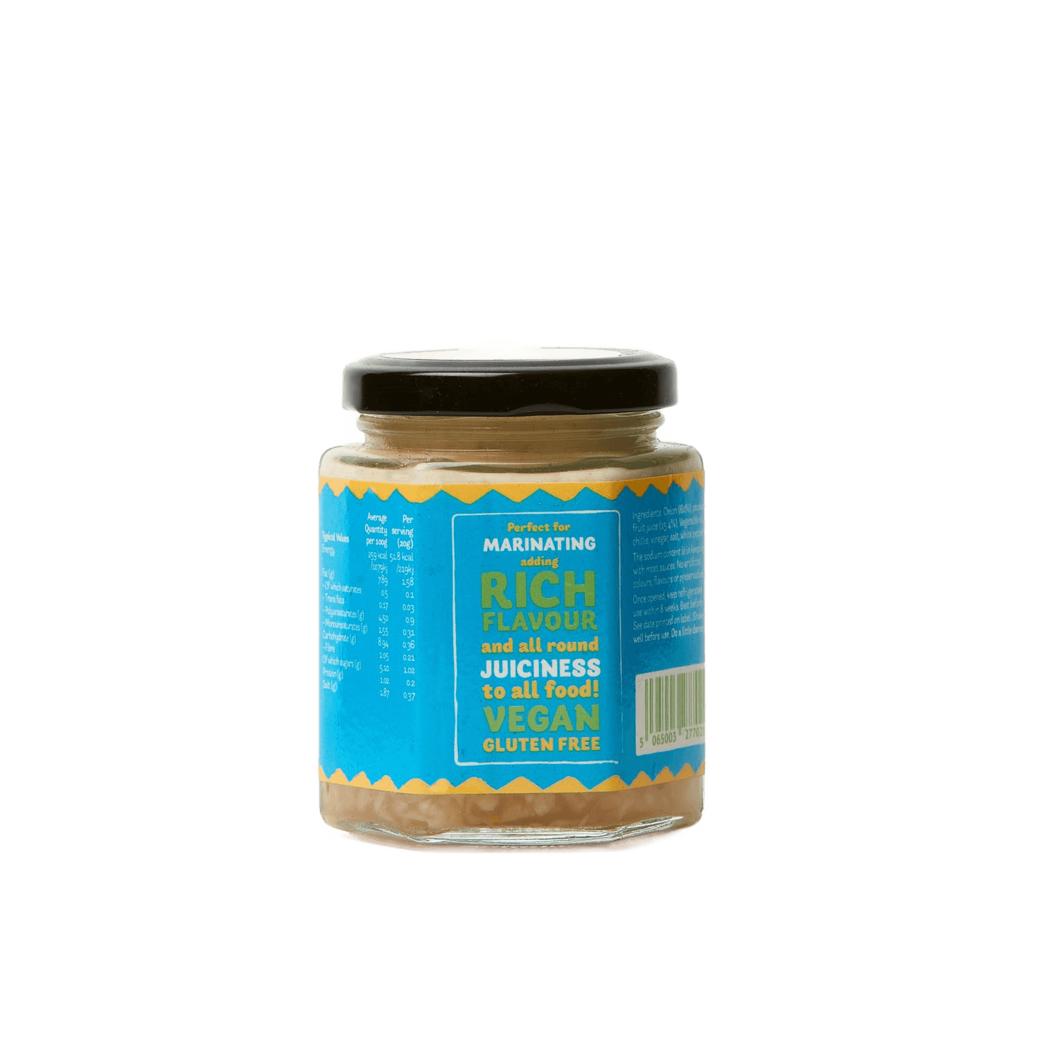 Full Feast Exotic Sauce — back label showing ingredients and nutrition information