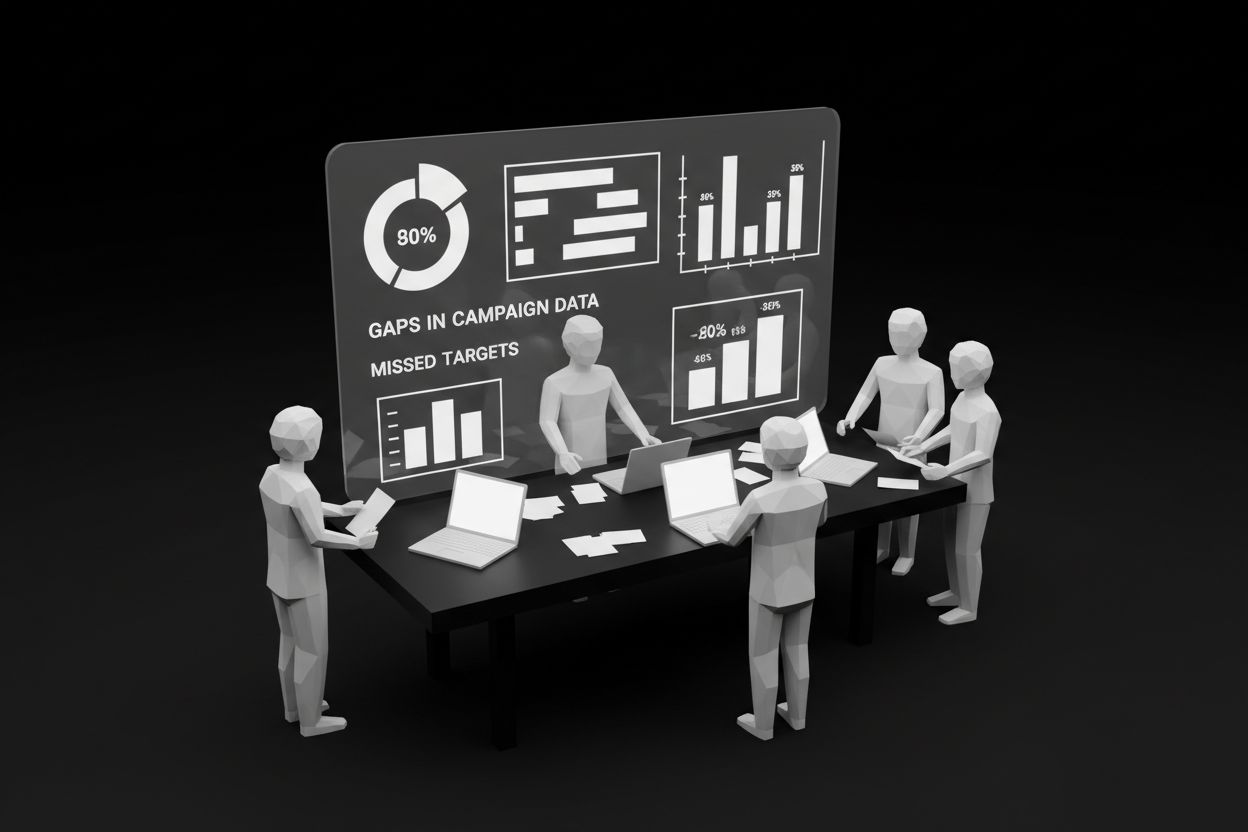 Team reviewing campaign results