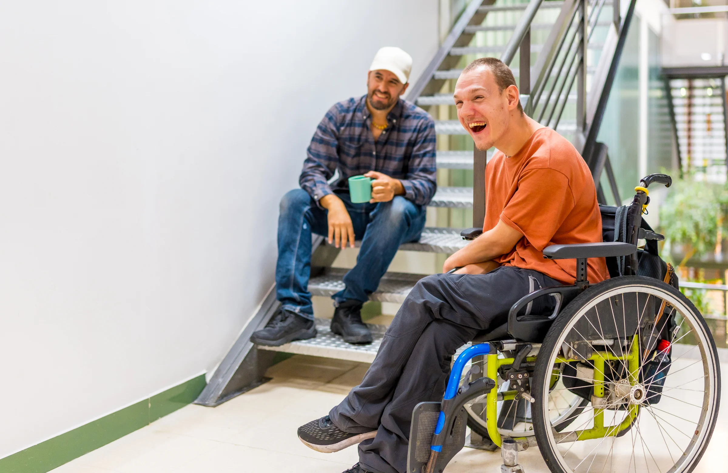 NDIS participant with support worker and community nurse in Brisbane