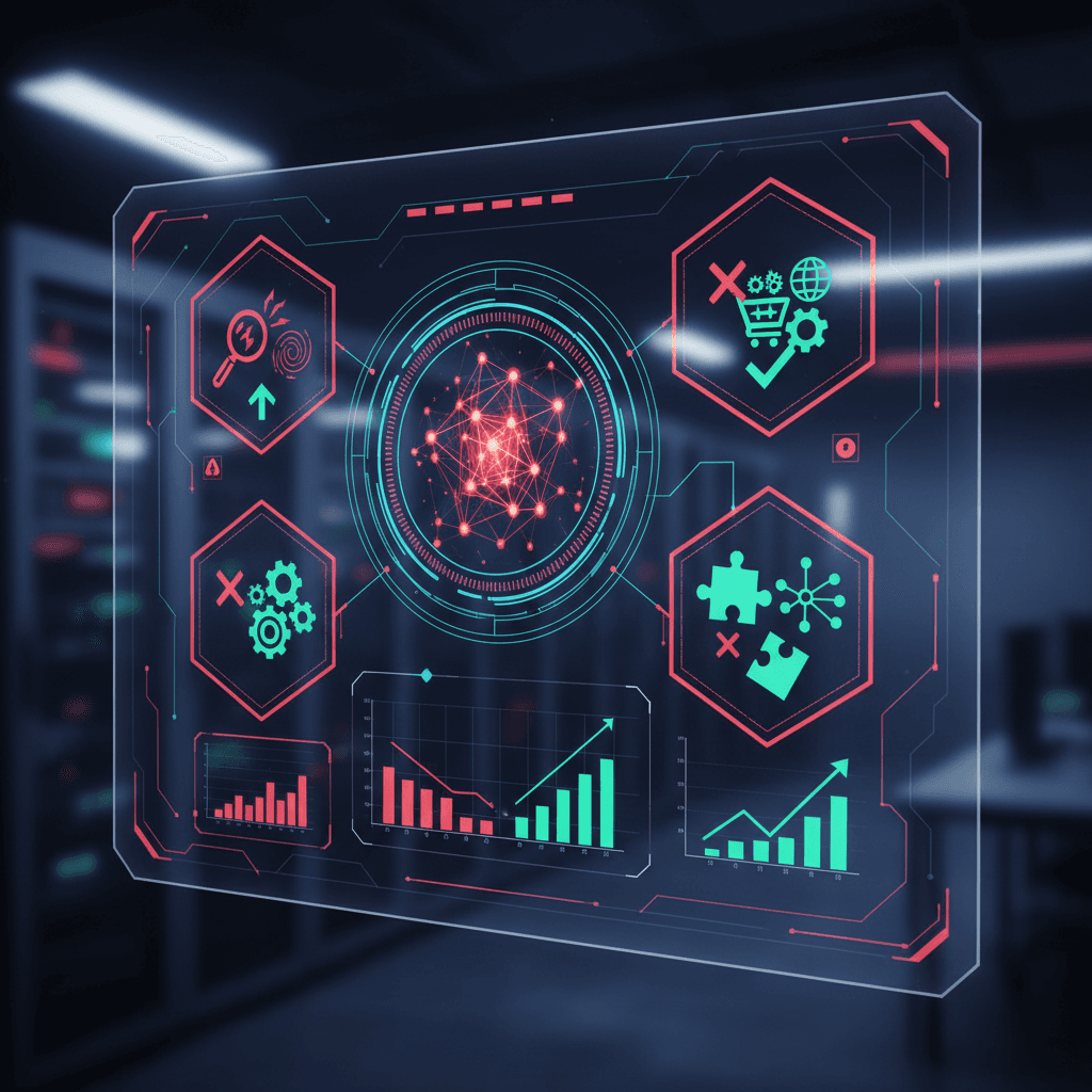 ecommerce AI search optimization mistakes dashboard showing technical errors and content issues