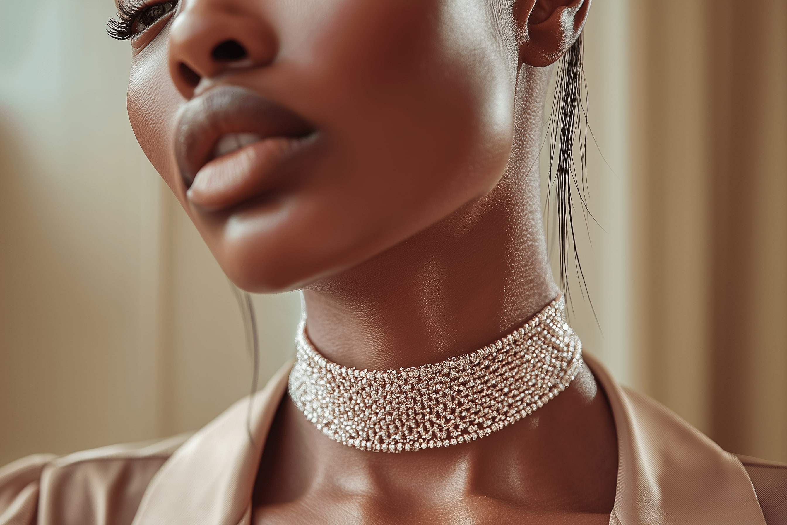 Woman with a jewel collar