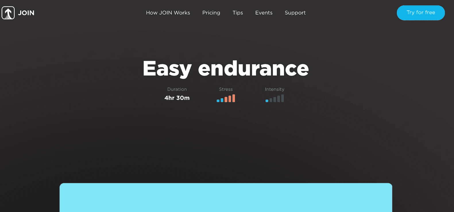 Screen image of JOIN's Easy endurance workout