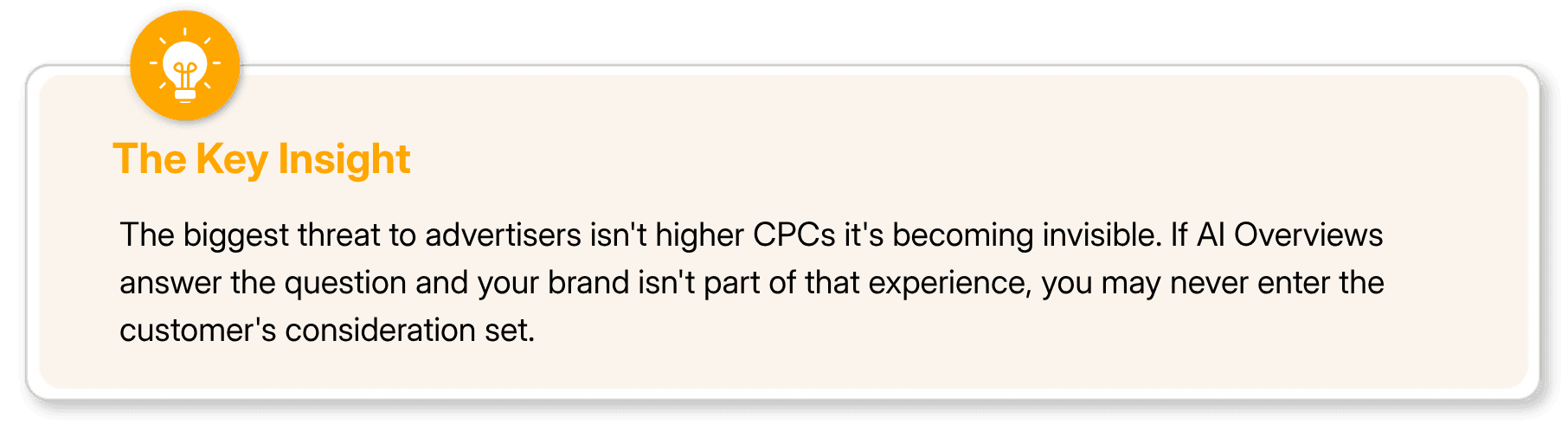Google AI Overview influencing customer decisions before ad engagement.