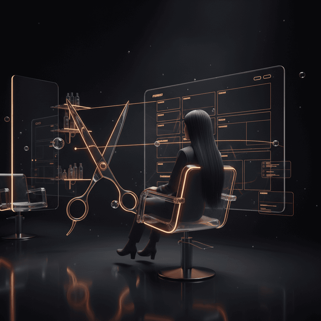 schere als zeichen für webdesign für coiffures