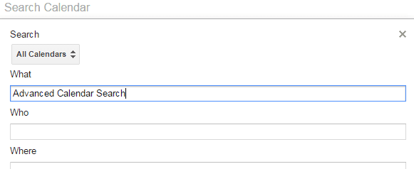 Advanced Google Calendar Search