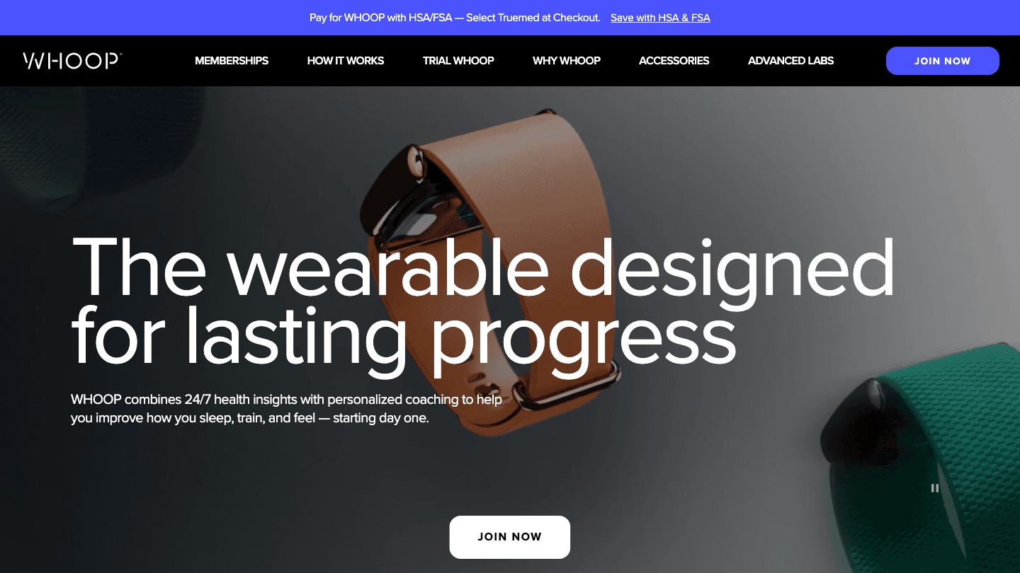 WHOOP website screenshot