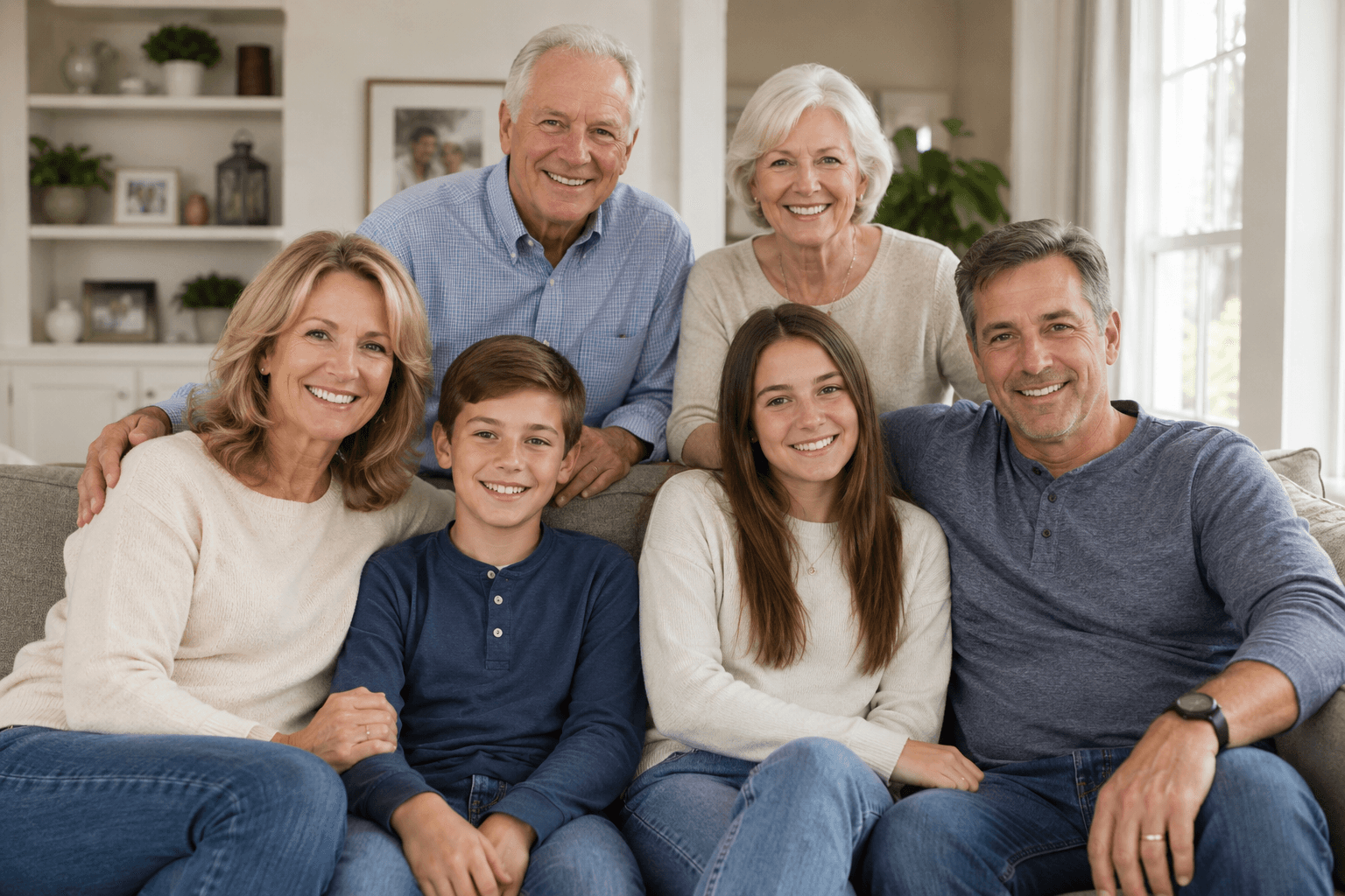 Family together at home