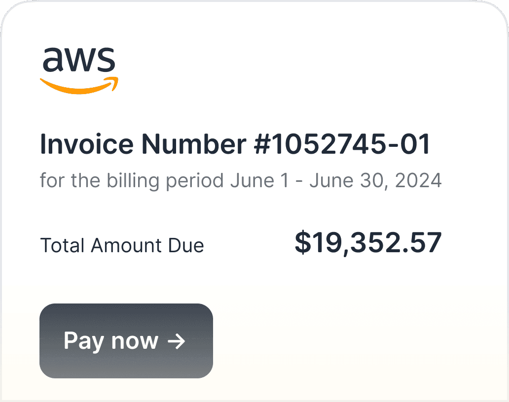 Amazon web services invoice