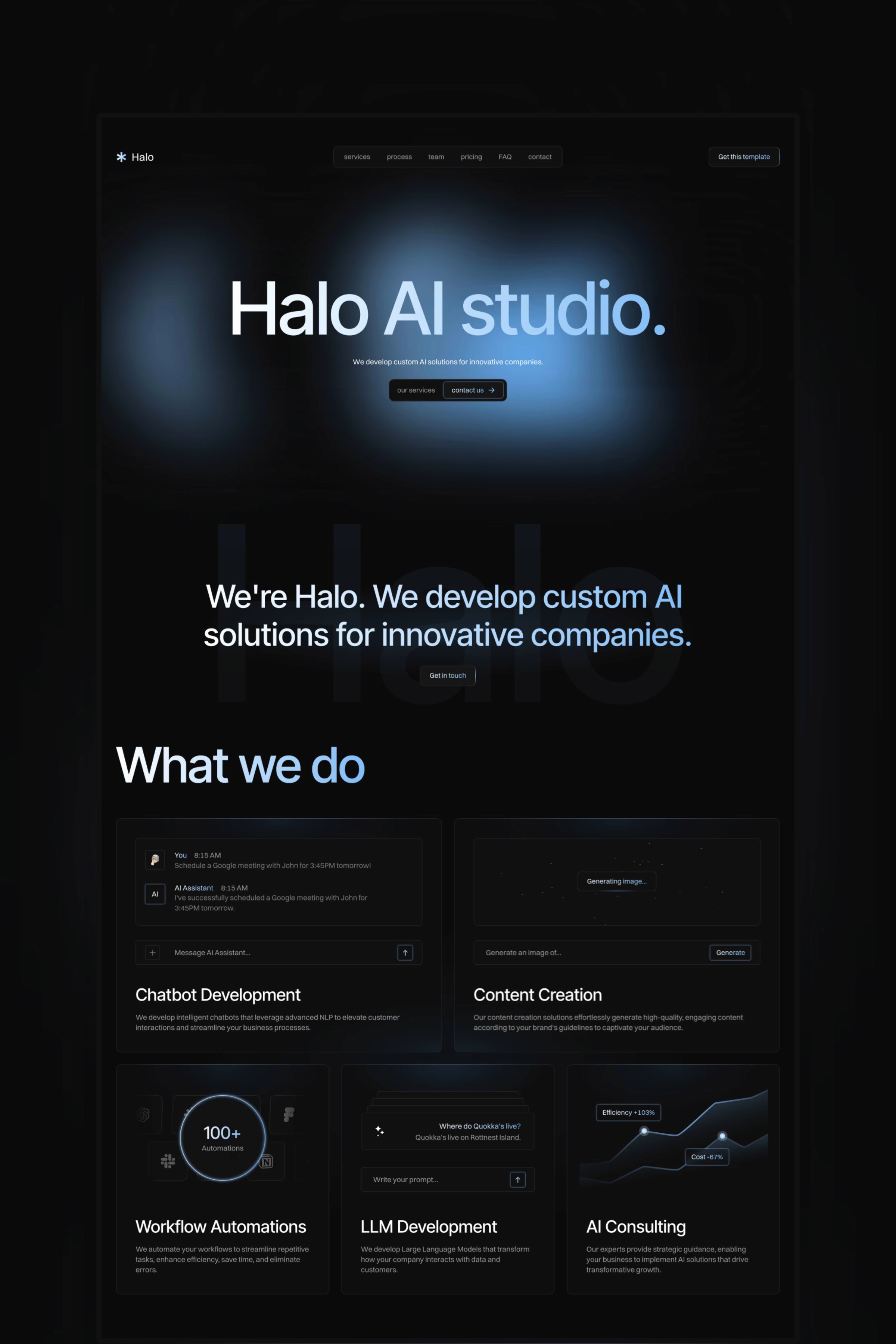 Halo Framer Template Mockup