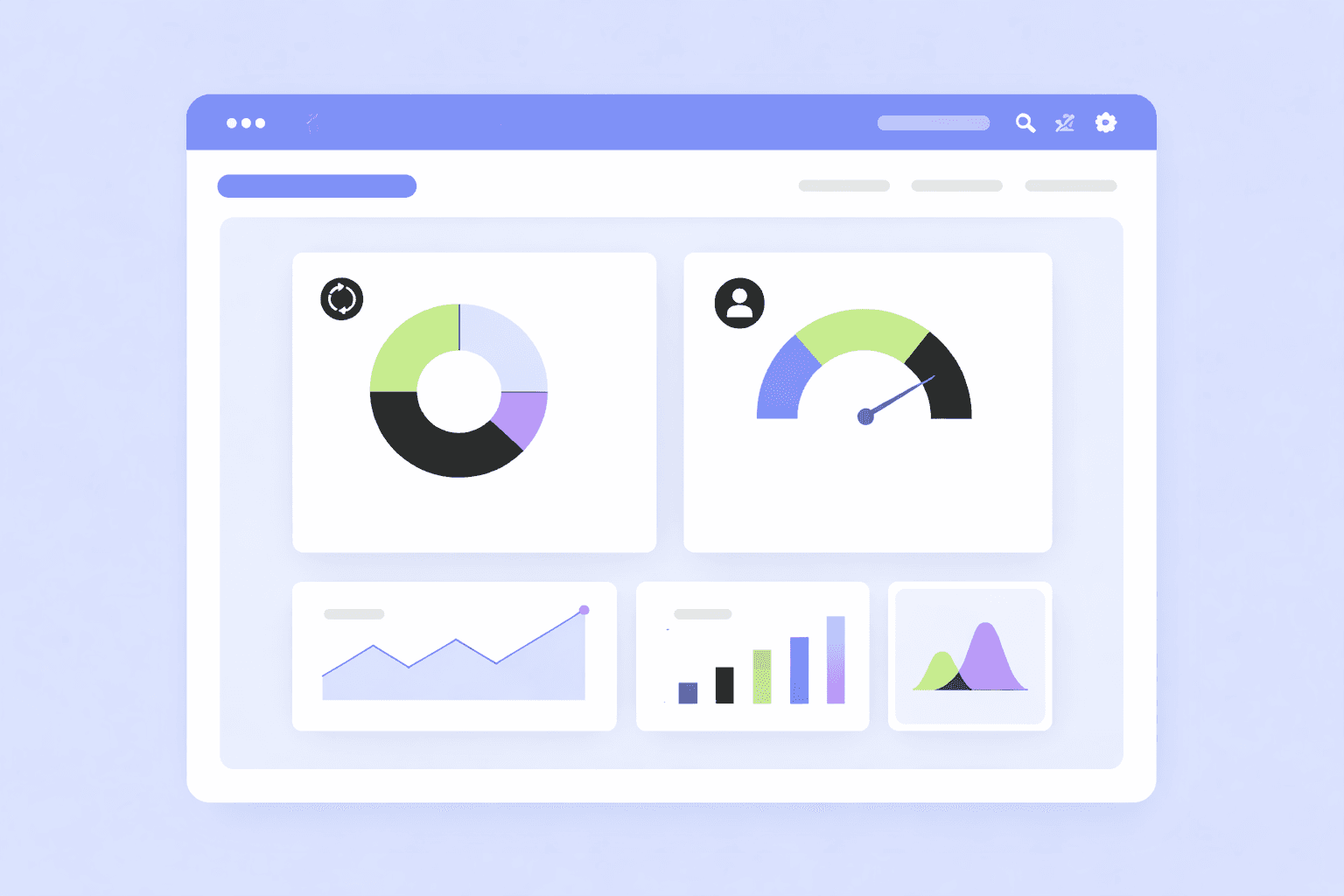 Infographic of 6 types of KPIs with vibrant icons
