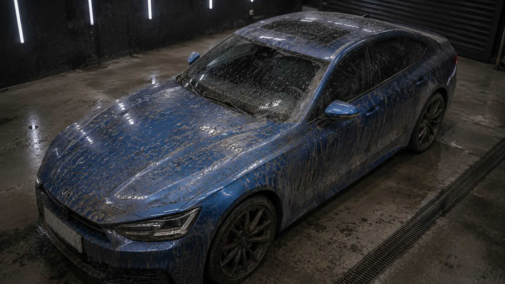 Dirty car from the top