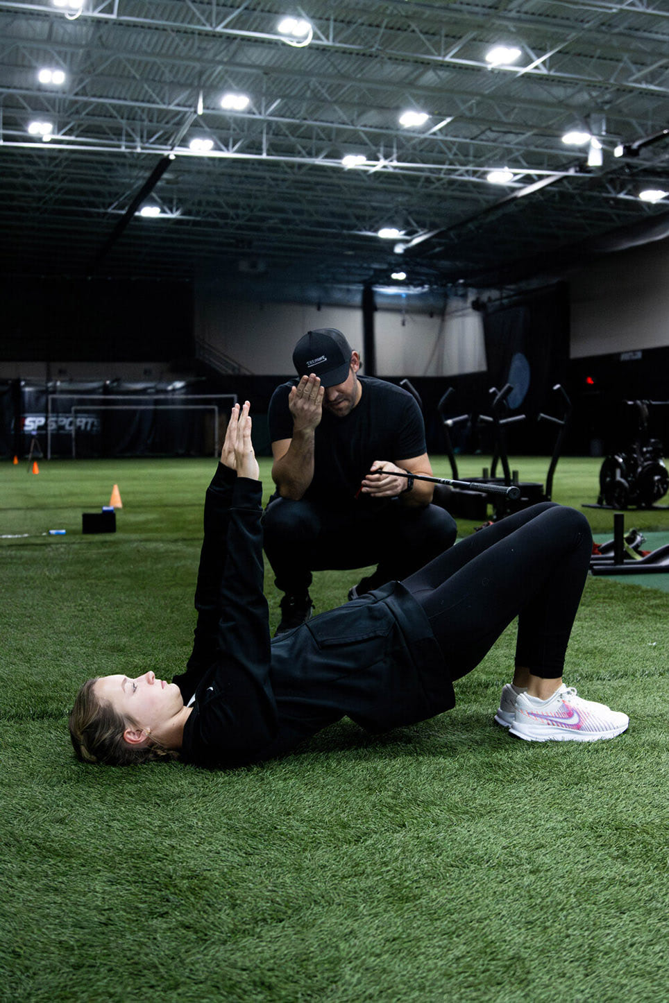 Athlete and trainer - performance training.