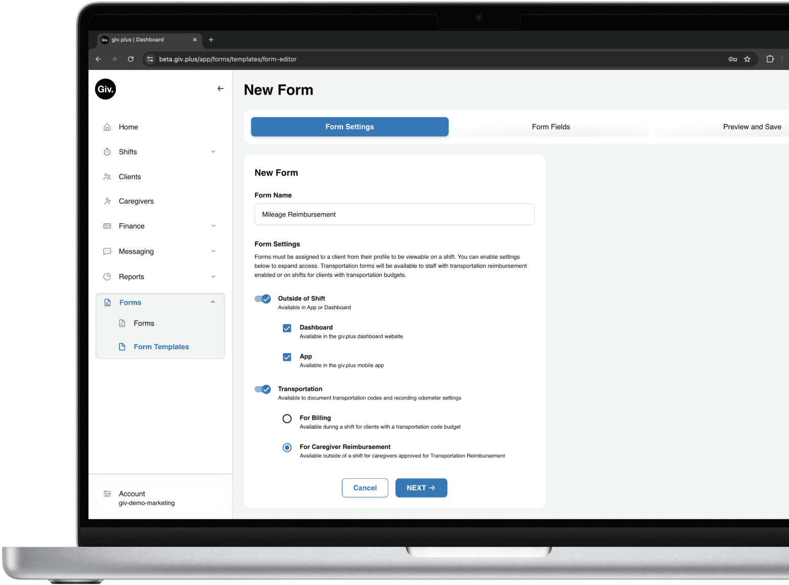 Custom form software.