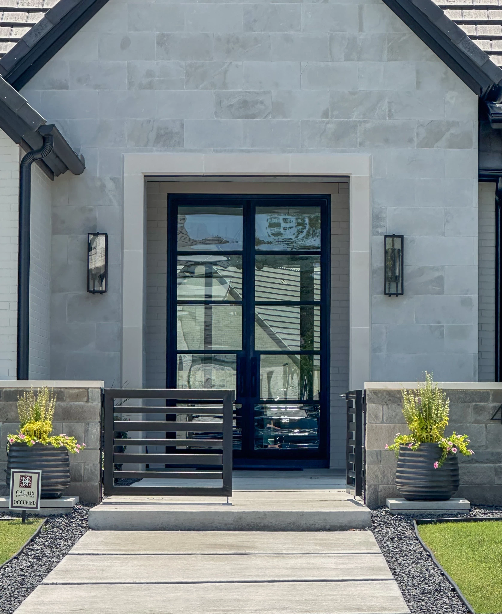 Traditional wrought iron double doors by M2 Metals Iron Doors DFW