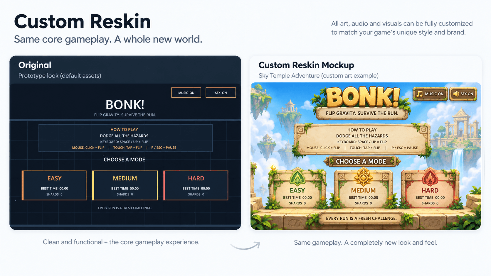 Menu and UI reskin example