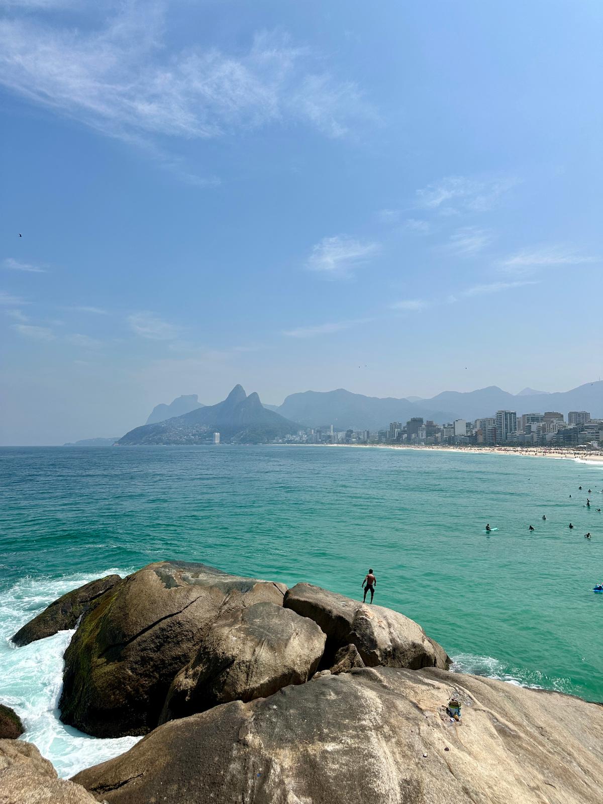 Owen Coonahan Rio de Janeiro Beach and blue water with surfers
