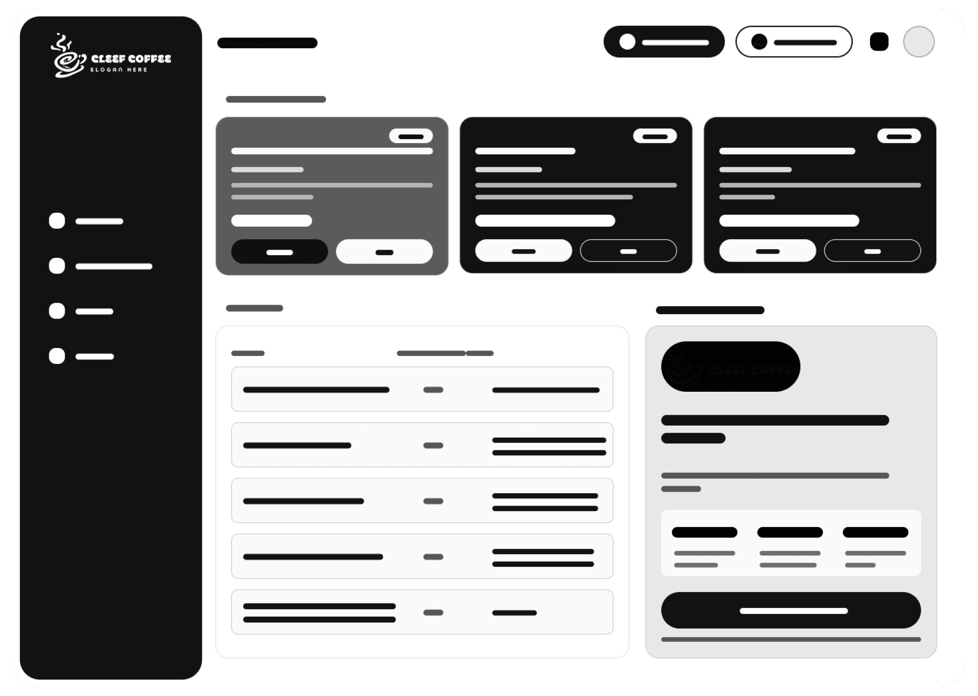 Dashboard Wireframe