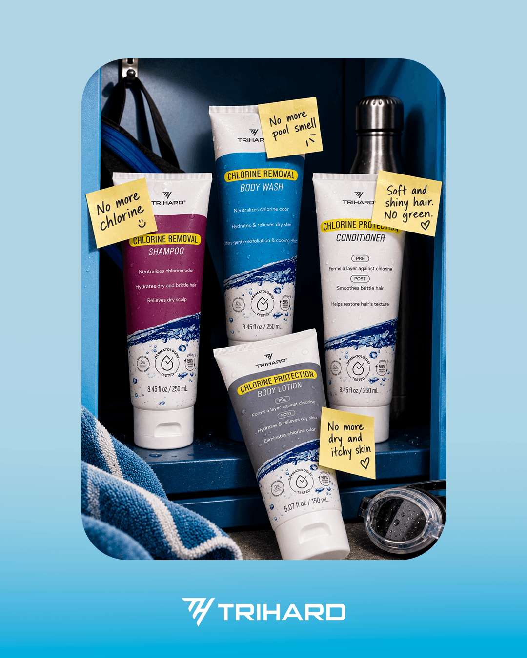 Trihard swim care kit in a pool bag