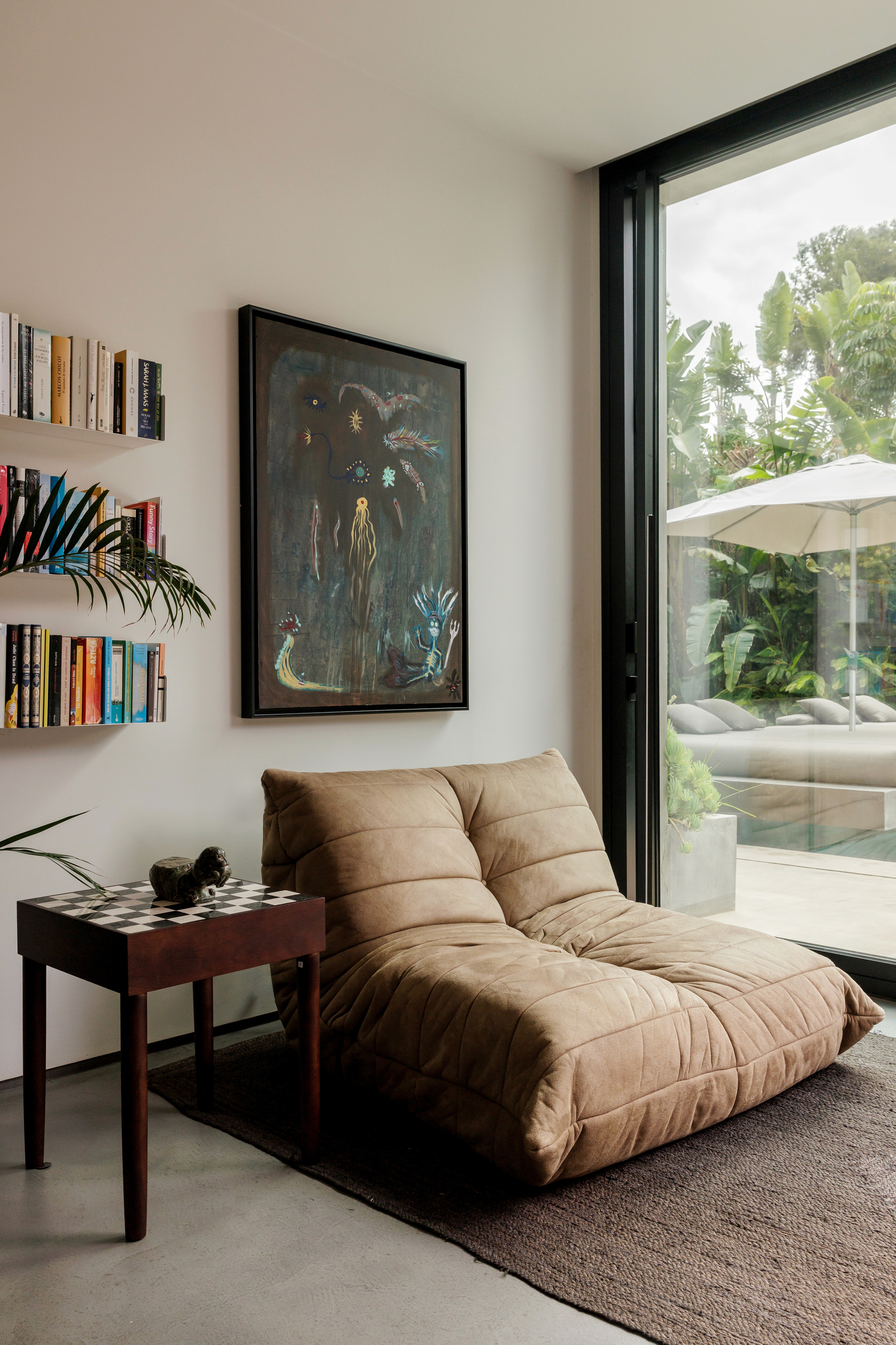 Bespoke built-in millwork in the living room at Soul House, high-end Marbella villa by Ghara